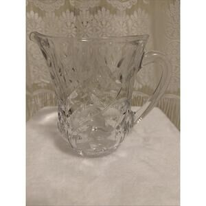 Vintage  Italian Crystal 40oz Water Pitcher with Laurus Leaves Vine Pattern